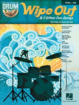 WIPE OUT & 7 OTHER FUN SONGS DRUM PLAYALONG V36 BK/CD