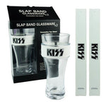 KISS PINT GLASS/SLAP BAND WHITE/BLACK 2 PACK