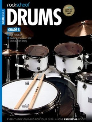 ROCKSCHOOL DRUMS GR 8 BK/CD 2012 - 2018