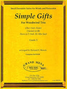 SIMPLE GIFTS FOR WOODWIND TRIO CL/OB/HORN GR 3