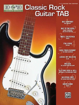 10 FOR 10 CLASSIC ROCK GUITAR TAB (O/P)
