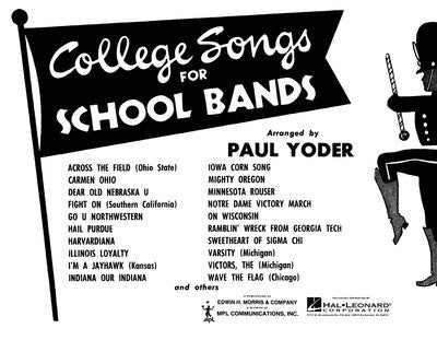 COLLEGE SONGS FOR SCHOOL BANDS 1ST CLARINET