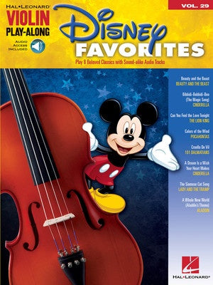 DISNEY FAVORITES VIOLIN PLAYALONG V29 BK/OLA