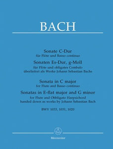 3 FLUTE SONATAS BWV 1020 1031 1033 FLUTE/PIANO