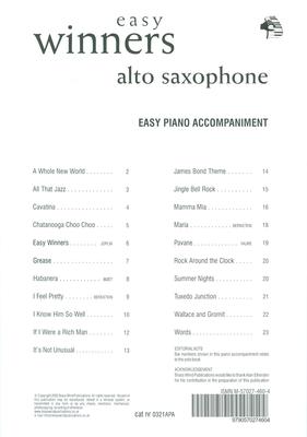 EASY WINNERS ALTO SAX PIANO ACCOMP
