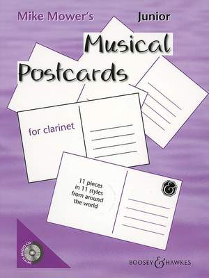 JUNIOR MUSICAL POSTCARDS CLARINET BK/CD