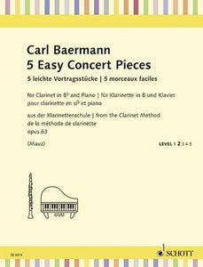 5 EASY CONCERT PIECES OP 63 CLARINET/PIANO